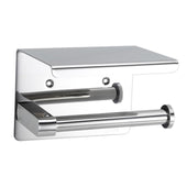 Lade das Bild in den Galerie-Viewer, Intirilife Toilettenpapierhalter mit Ablage in SILBER - 16 x 11 x 10 cm - Edelstahl Papierhalterung mit Ablage zum Bohren - WC Papier Rollenhalter Handtuchhalter
