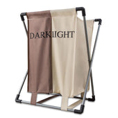 Lade das Bild in den Galerie-Viewer, Intirilife Wäschekorb in CREME BRAUN - 45 x 55 x 35.5 cm - Wäschebehälter mit 2 Fächern und Aufschrift aus waschbarem Stoff - Wäschesammler Wäschetruhe Wäschebox Wäschesortierer Schmutzwäsche Sack