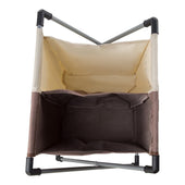 Lade das Bild in den Galerie-Viewer, Intirilife Wäschekorb in CREME BRAUN - 45 x 55 x 35.5 cm - Wäschebehälter mit 2 Fächern und Aufschrift aus waschbarem Stoff - Wäschesammler Wäschetruhe Wäschebox Wäschesortierer Schmutzwäsche Sack