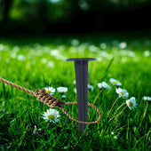 Lade das Bild in den Galerie-Viewer, Intirilife Erdanker Kunststoff Schwarz - 12 x 2.5 cm - 100 Stück Bodenanker Unkrautvlies Befestigung Erdnagel Bodennagel Widerhaken