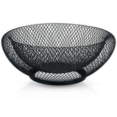 Lade das Bild in den Galerie-Viewer, Intirilife Obstkorb aus Metall in Schwarz - 25 x 9.8 cm - Modische runde Obstschale Dekoschale doppelwandig für Obst, Gemüse u.v.m.