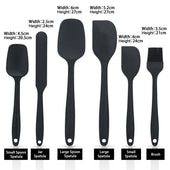 Lade das Bild in den Galerie-Viewer, Intirilife 6-teiliges Silikon Spatel Set in Schwarz - Antihaft Silikon Spatel Set Backutensilien zum Kochen Backen Rühren Anrichten Hitzebeständig