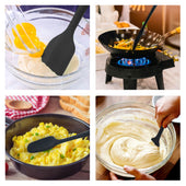 Lade das Bild in den Galerie-Viewer, Intirilife 6-teiliges Silikon Spatel Set in Schwarz - Antihaft Silikon Spatel Set Backutensilien zum Kochen Backen Rühren Anrichten Hitzebeständig