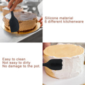 Lade das Bild in den Galerie-Viewer, Intirilife 6-teiliges Silikon Spatel Set in Schwarz - Antihaft Silikon Spatel Set Backutensilien zum Kochen Backen Rühren Anrichten Hitzebeständig