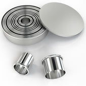 Lade das Bild in den Galerie-Viewer, Intirilife 12-teiligs Ausstechformen Set in Silber mit Aufbewahrungsbox - 3 cm bis 12 cm Cutter Ringe Rund aus Edelstahl für Kekse Cookie Plätzchen Gebäck Backform Ausstecher