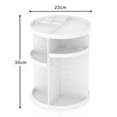 Lade das Bild in den Galerie-Viewer, Intirilife 360 Grad rotierbarer Make-Up Organizer in Weiß - 30 x 23 cm - Kosmetik Aufbewahrungsbox für Schmuck Accesoires Make-Up und Hautpflegeprodukte