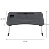 Lade das Bild in den Galerie-Viewer, Intirilife ausklappbarer Laptoptisch in Schwarz mit 60 x 40 x 28 cm Größe - Lesetisch Frühstücksbrett Büchertablett für Bett Wohnzimmer Home-Office Büro und Unterwegs