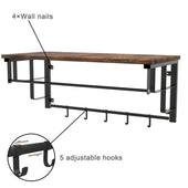 Lade das Bild in den Galerie-Viewer, Intirilife Wandgarderobe mit abnehmbaren Haken für Küche, Flur, Wohnzimmer - 60 x 30 x 27 cm - Hängeregal Kleiderhaken Küchenregal