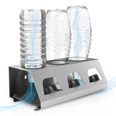 Lade das Bild in den Galerie-Viewer, Intirilife Flaschenhalter aus Edelstahl in Silber - 30 x 15.5 x 11 cm - Abtropfgestell Flaschenständer Trockenhalterung für bis zu 3 Flaschen