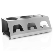 Lade das Bild in den Galerie-Viewer, Intirilife Flaschenhalter aus Edelstahl in Silber - 30 x 15.5 x 11 cm - Abtropfgestell Flaschenständer Trockenhalterung für bis zu 3 Flaschen