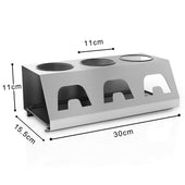 Lade das Bild in den Galerie-Viewer, Intirilife Flaschenhalter aus Edelstahl in Silber - 30 x 15.5 x 11 cm - Abtropfgestell Flaschenständer Trockenhalterung für bis zu 3 Flaschen