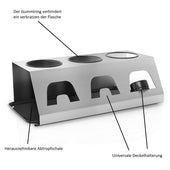 Lade das Bild in den Galerie-Viewer, Intirilife Flaschenhalter aus Edelstahl in Silber - 30 x 15.5 x 11 cm - Abtropfgestell Flaschenständer Trockenhalterung für bis zu 3 Flaschen