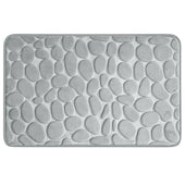Lade das Bild in den Galerie-Viewer, Intirilife Duschvorleger Badmatte Duschmatte mit Memory-Schaum in Steinoptik Grau - 80 x 50 cm - Badvorleger Teppich für Bad und Waschküche rutschfest waschbar