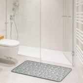 Lade das Bild in den Galerie-Viewer, Intirilife Duschvorleger Badmatte Duschmatte mit Memory-Schaum in Steinoptik Grau - 80 x 50 cm - Badvorleger Teppich für Bad und Waschküche rutschfest waschbar