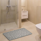 Lade das Bild in den Galerie-Viewer, Intirilife Duschvorleger Badmatte Duschmatte mit Memory-Schaum in Steinoptik Grau - 80 x 50 cm - Badvorleger Teppich für Bad und Waschküche rutschfest waschbar