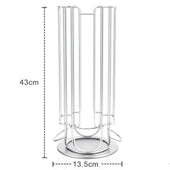 Lade das Bild in den Galerie-Viewer, Intirilife Kaffeekapsel Halterung für 32 Kapseln aus Metal in Chrom-Optik - 43 x 13.5 cm - Kompatibel mit Dolce Gusto Kapseln - Aufbewahrung 360 Grad drehbar