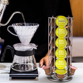 Lade das Bild in den Galerie-Viewer, Intirilife Kaffeekapsel Halterung für 32 Kapseln aus Metal in Chrom-Optik - 43 x 13.5 cm - Kompatibel mit Dolce Gusto Kapseln - Aufbewahrung 360 Grad drehbar