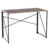 Lade das Bild in den Galerie-Viewer, Intirilife Schreibtisch aus Holz und Metall in Schwarz - Braun - 100 x 50 x 75 cm - Rustikaler faltbarer Tisch zum Arbeiten Lesen und als Ablage - Computertisch Arbeitstisch