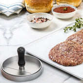 Lade das Bild in den Galerie-Viewer, Intirilife Hamburger Presse in Grau mit 12 cm Durchmesser - Burger Presse Patty Maker BBQ Presse zum Grillen Campen für Zuhause und Caterer