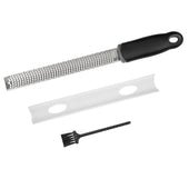 Lade das Bild in den Galerie-Viewer, Intirilife Handreibe aus Edelstahl in Schwarz - 32.5 x 2.5 cm - Käsereibe Zesteur Zestenreißer Zitrusreibe Hobel zum Kochen Verfeinern und Dekorieren