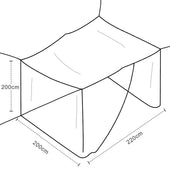 Lade das Bild in den Galerie-Viewer, Intirilife Mückennetz mit 2 Türen zum Schutz vor Mücken und Insekten in Weiß - 220 x 200 x 200 cm - Mosquitonetz, Outdoor, Indoor, Polyester, 280 mesh