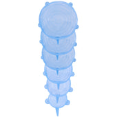 Lade das Bild in den Galerie-Viewer, Intirilife 6x Frischhalteabdeckung aus Silikon in Blau - 21 / 16.5 / 14.5 / 11.5 / 9.5 / 6.5 cm Durchmesser - Wiederverwendbare Universal Abdeckung Deckel in verschiedenen Größen