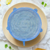 Lade das Bild in den Galerie-Viewer, Intirilife 6x Frischhalteabdeckung aus Silikon in Blau - 21 / 16.5 / 14.5 / 11.5 / 9.5 / 6.5 cm Durchmesser - Wiederverwendbare Universal Abdeckung Deckel in verschiedenen Größen