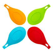 Lade das Bild in den Galerie-Viewer, Intirilife 4-teiliges Set Kochutensilienablage aus Silikon - 20 x 10 cm - Kochlöffel Utensilien Halterung Ablage in verschiedenen Farben