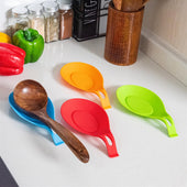 Lade das Bild in den Galerie-Viewer, Intirilife 4-teiliges Set Kochutensilienablage aus Silikon - 20 x 10 cm - Kochlöffel Utensilien Halterung Ablage in verschiedenen Farben