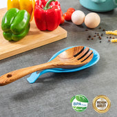 Lade das Bild in den Galerie-Viewer, Intirilife 4-teiliges Set Kochutensilienablage aus Silikon - 20 x 10 cm - Kochlöffel Utensilien Halterung Ablage in verschiedenen Farben