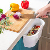 Lade das Bild in den Galerie-Viewer, Intirilife Mülleimer zum Aufhängen in Weiß mit Müllspatel - 29 x 15 x 14.7 cm - Allzweck Mülleimer für Küche, Bad, Biomüll, Restmüll