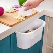 Lade das Bild in den Galerie-Viewer, Intirilife Mülleimer zum Aufhängen in Weiß mit Müllspatel - 29 x 15 x 14.7 cm - Allzweck Mülleimer für Küche, Bad, Biomüll, Restmüll