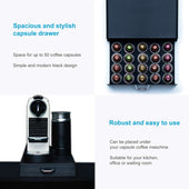 Lade das Bild in den Galerie-Viewer, Intirilife Aufbewahrungsschublade für Kaffeekapseln aus Kunststoff in Schwarz - 38.5 x 23.5 x 6 cm - Kompatibel mit Nespresso Kapseln - Schublade Schubfach Schubkasten