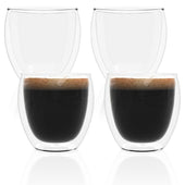 Lade das Bild in den Galerie-Viewer, Intirilife 4x doppelwandiges transparentes Espressoglas - 80 ml Füllmenge - Kaffeeglas Teeglas Thermoglas Dekoglas