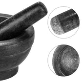 Lade das Bild in den Galerie-Viewer, Intirilife Mörser mit Stößel aus Naturstein Granit - 16cm Durchmesser - Zum Zerkleinern von Gewürzen, Nüssen, Samen, Tabletten