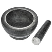 Lade das Bild in den Galerie-Viewer, Intirilife Mörser mit Stößel aus Naturstein Granit - 16cm Durchmesser - Zum Zerkleinern von Gewürzen, Nüssen, Samen, Tabletten