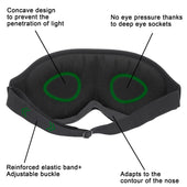 Lade das Bild in den Galerie-Viewer, Intirilife Schlafmaske in Schwarz - 25 x 10.5 x 2 cm - 3D Schlafmaske - Soft, weich leicht stark abdunkelnd Augen Maske Binde Atmungsaktiv