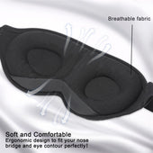 Lade das Bild in den Galerie-Viewer, Intirilife Schlafmaske in Schwarz - 25 x 10.5 x 2 cm - 3D Schlafmaske - Soft, weich leicht stark abdunkelnd Augen Maske Binde Atmungsaktiv