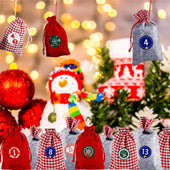 Lade das Bild in den Galerie-Viewer, Intirilife 24er-Set Adventskalender -Beutelgröße 10 x 15 und 12 x 20 cm - Wiederverwendbarer Weihnachtskalender Geschenk Beutel Säckchen Tüten zum selber Befüllen