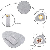 Lade das Bild in den Galerie-Viewer, Intirilife 6x Filzunterleger-Set in Grau - Tischdeckchen 43 x 33 cm - Gläseruntersetzer 13 x 11 cm - Bestecktasche 25 x 9 cm - Platz Set Decke Untersetzer für Restaurant und Zuhause