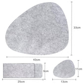 Lade das Bild in den Galerie-Viewer, Intirilife 6x Filzunterleger-Set in Grau - Tischdeckchen 43 x 33 cm - Gläseruntersetzer 13 x 11 cm - Bestecktasche 25 x 9 cm - Platz Set Decke Untersetzer für Restaurant und Zuhause