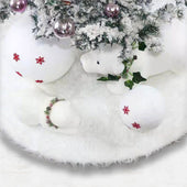 Lade das Bild in den Galerie-Viewer, Intirilife Polyester Christbaumrock Weihnachtsteppich Dekorationsunterlage in Weiß mit 1.20m Durchmesser