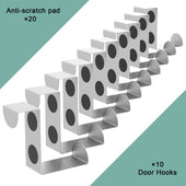 Lade das Bild in den Galerie-Viewer, Intirilife Türhaken Set aus Edelstahl - 10 Stück- 6.8 x 2.5 x 5.7 cm - Kleider Tür Haken für Handtücher, Jacken, Kleidung