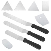 Lade das Bild in den Galerie-Viewer, Intirilife 9-teiliges Set Küchenschaber und Tortenspatel aus Edelstahl zum Backen Dekorieren Verzieren