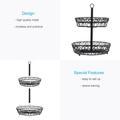 Lade das Bild in den Galerie-Viewer, Intirilife Obstkorb Etagere, 2 Stockwerke - 30 x 35 cm - 2 Etagen Schale zum aufstellen und aufhängen für Obst, Gemüse u.v.m.