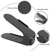 Lade das Bild in den Galerie-Viewer, Intirilife 10x Schuhregal Höhenverstellbar in Schwarz - 26 x 7 x 10 cm - Schuhstapler Schuhständer Organizer