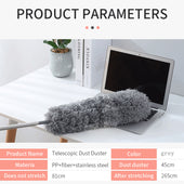 Lade das Bild in den Galerie-Viewer, Intirilife praktischer Mikrofaser Staubwedel mit Teleskopgriff in Grau - 81 (256) x 13 cm - Biegbar abnehmbar waschbar