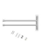 Lade das Bild in den Galerie-Viewer, Intirilife Handtuchhalter mit zwei Armen in Silber - 37 x 16.5 x 3 cm - Belastbare Schwenkarme mit 180° Drehung - Edle Handtuchstangen für Bad und Küche