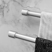 Lade das Bild in den Galerie-Viewer, Intirilife Handtuchhalter mit zwei Armen in Silber - 37 x 16.5 x 3 cm - Belastbare Schwenkarme mit 180° Drehung - Edle Handtuchstangen für Bad und Küche