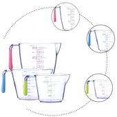 Lade das Bild in den Galerie-Viewer, Intirilife 3er Pack Messbecher mit 200 ml, 400 ml und 900 ml - Verschiedenen Größen zum Kochen Backen und Abmessen
